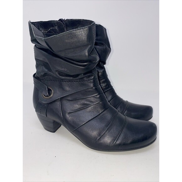 Remonte Dorndorf Boots Womens 37 US 6.5 Black Leather Short Inside Zip Career - Picture 6 of 12